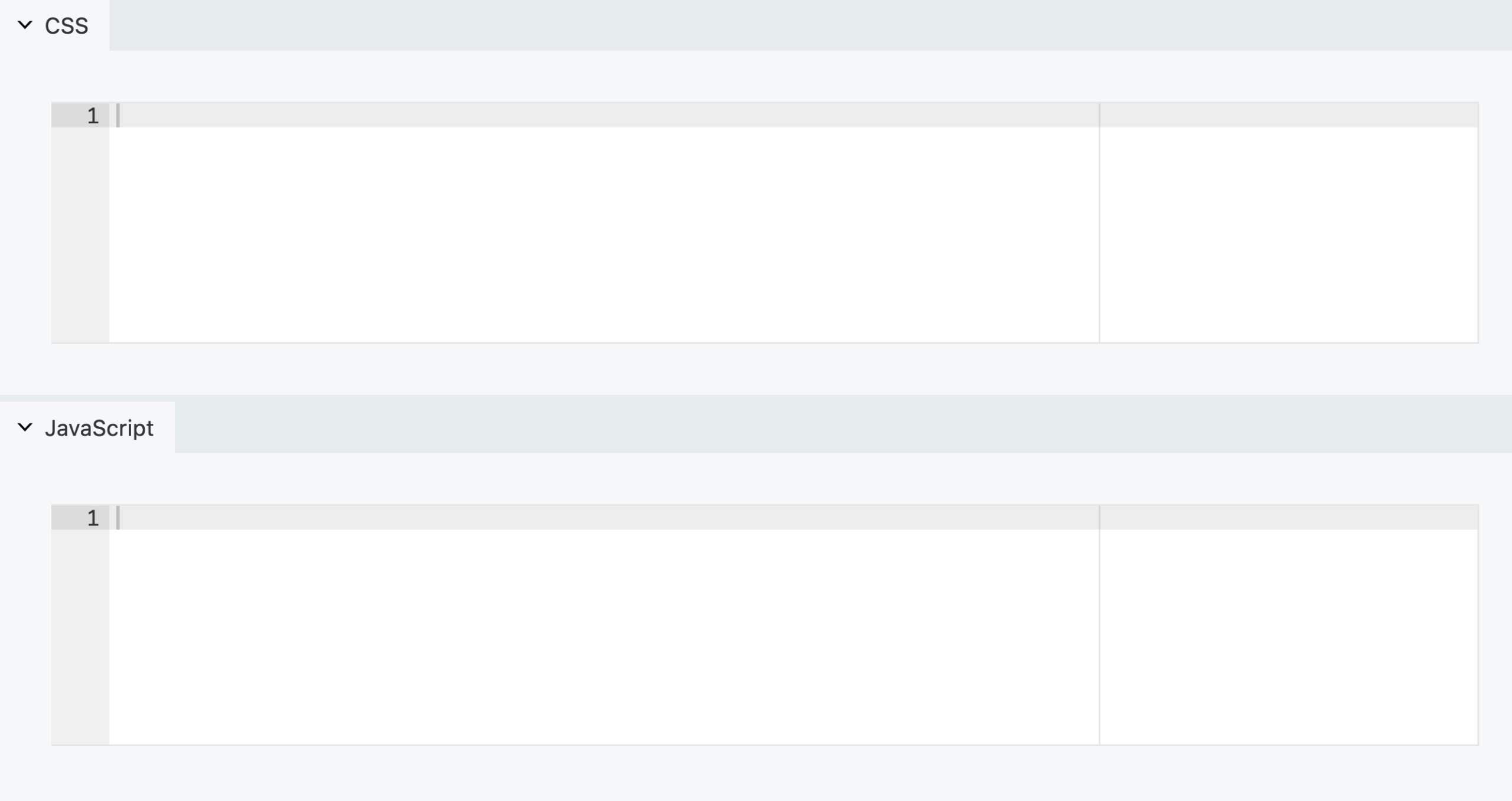 CSS & JavaScript sections in the Advanced tab